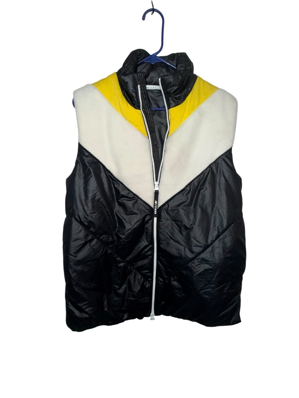 New Balance x STAUD Women’s S Colorblock Fleece Puffer Vest Black Yellow